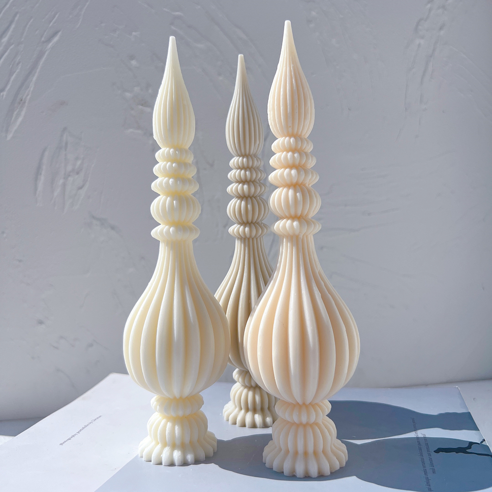 Candle Making Soy Wax - Tall Ribbed Pillar Candle Molds Taper