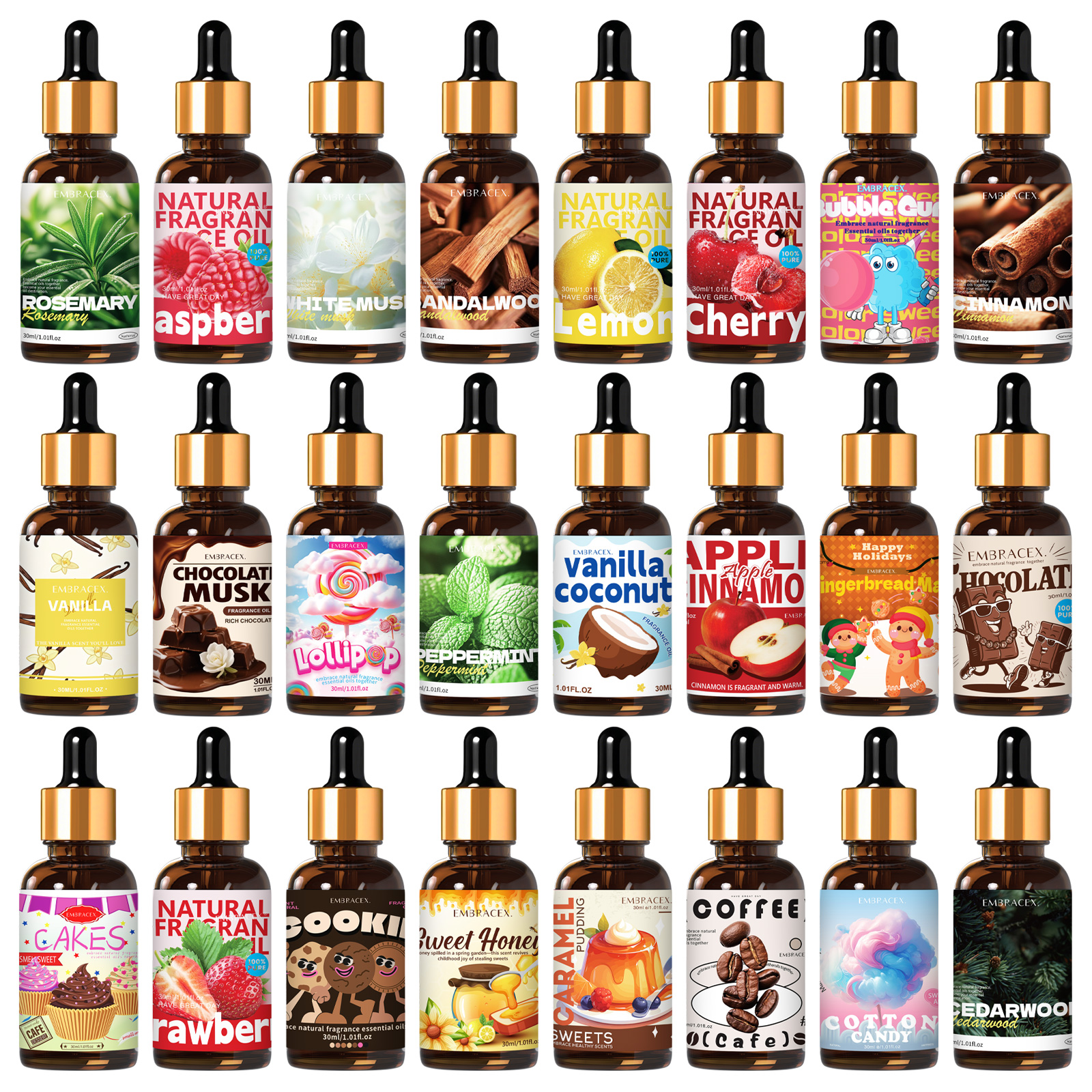Candle Making Oils - 36 type 30ml Essential Oil Long