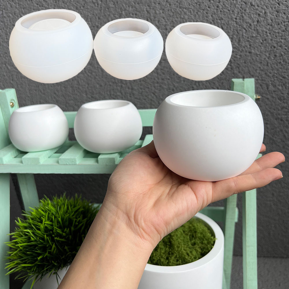 Candle Making Uk - 3pcs Round Flower Pot Silicone Mold