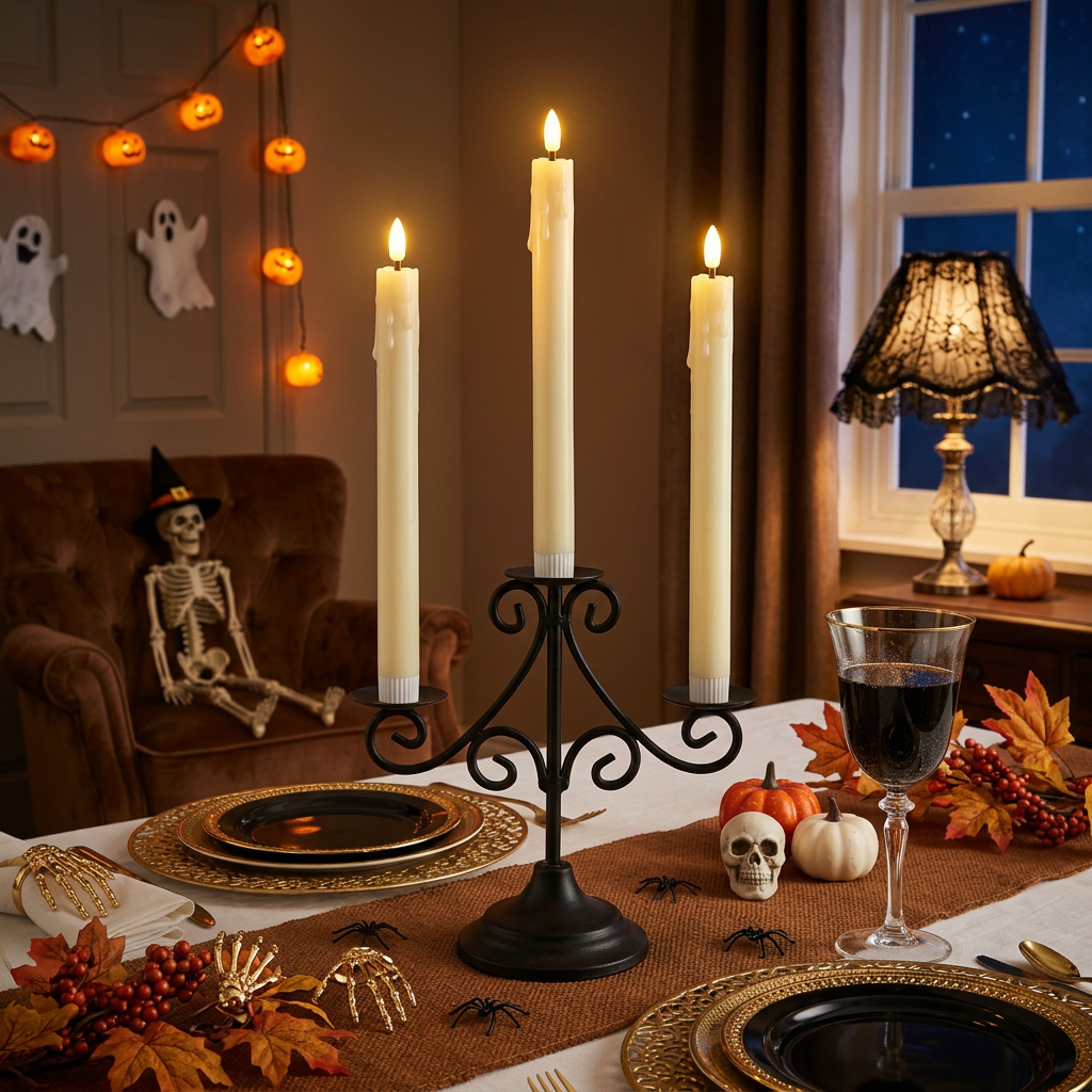 Candle X - Flameless Ivory Taper Candles Flickering with