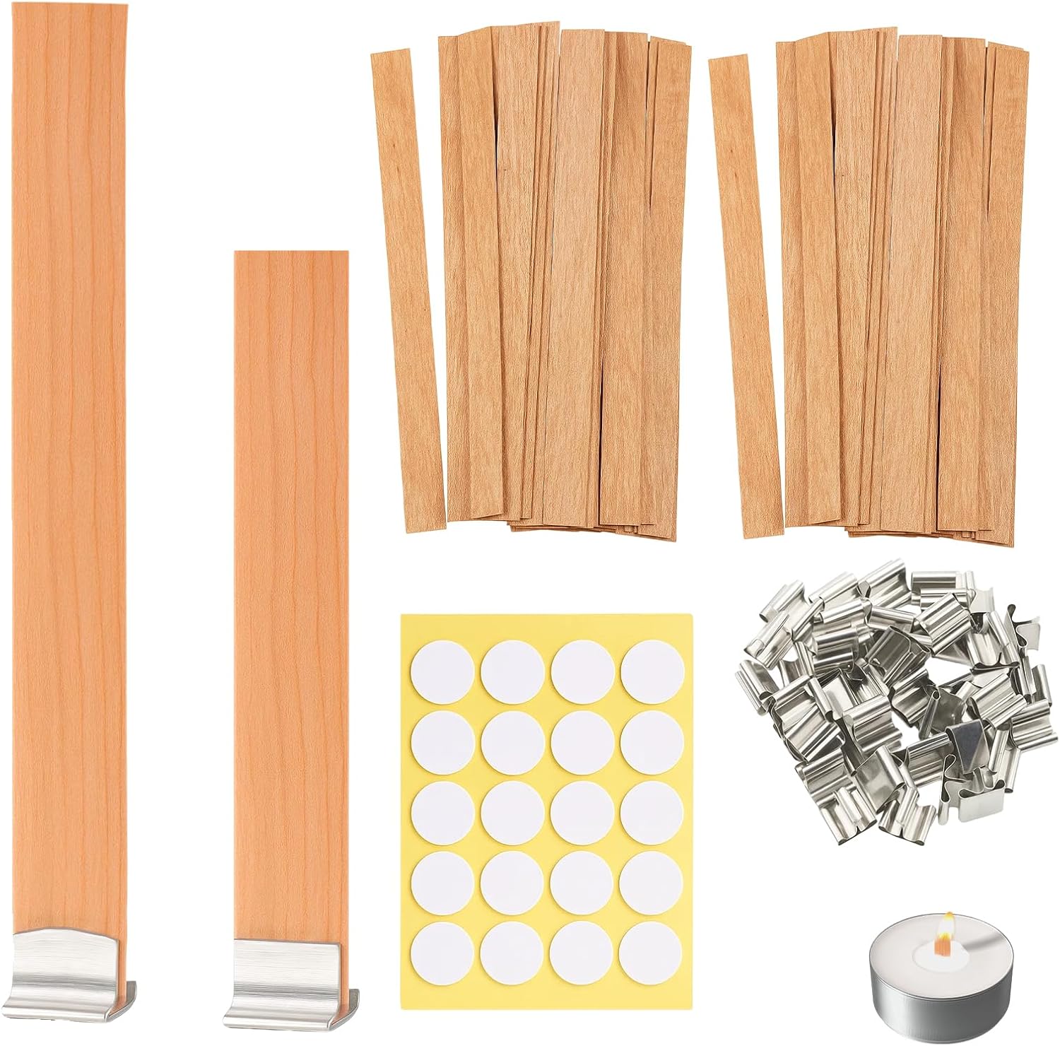 Adhesive Dot Wick - Wooden Wicks for Candle Making, Candle