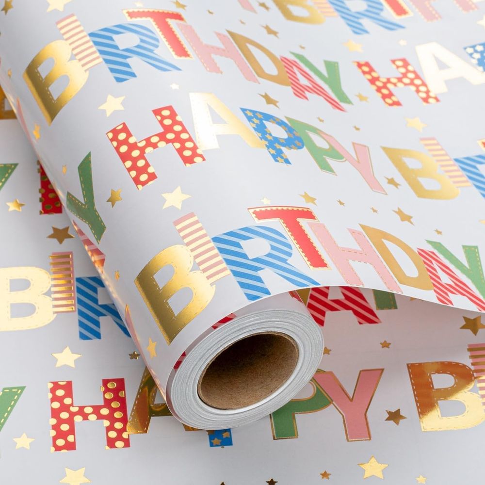 Candle X - 17in x 32.8ft Birthday Themed Wrapping