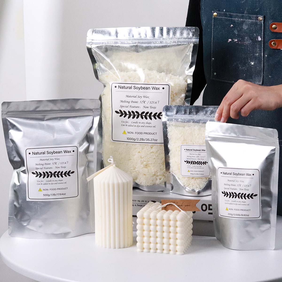 500g/1kg Natural Soy Wax Flake - Candle Making Kit For Beginners incelemesi ve fiyatı