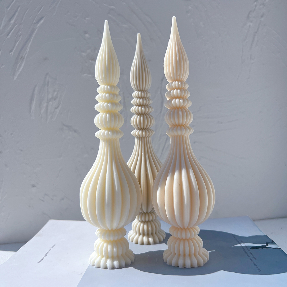 Tall Ribbed Pillar Candle Mold - Candle Making Soy Wax incelemesi ve fiyatı