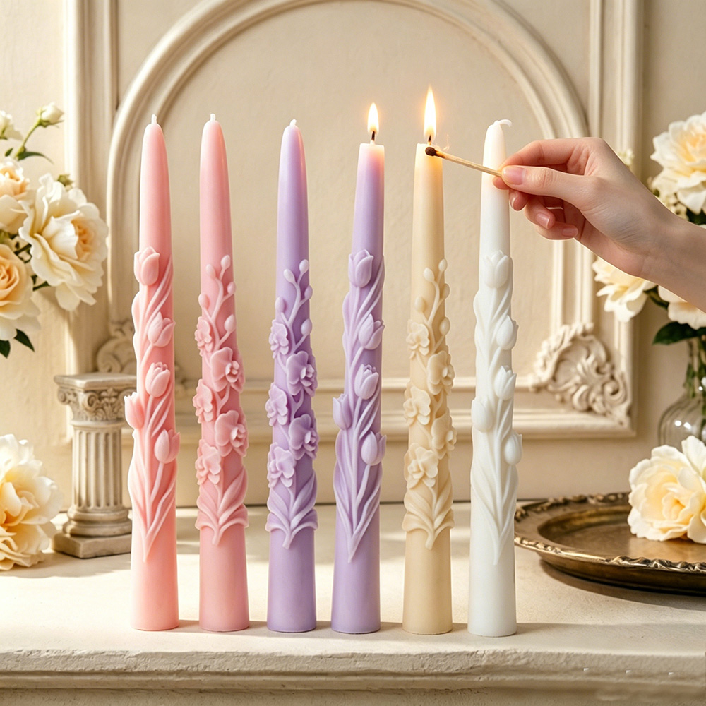 Long Pole Flower Taper Candle  - Candle Making Soy Wax incelemesi ve fiyatı