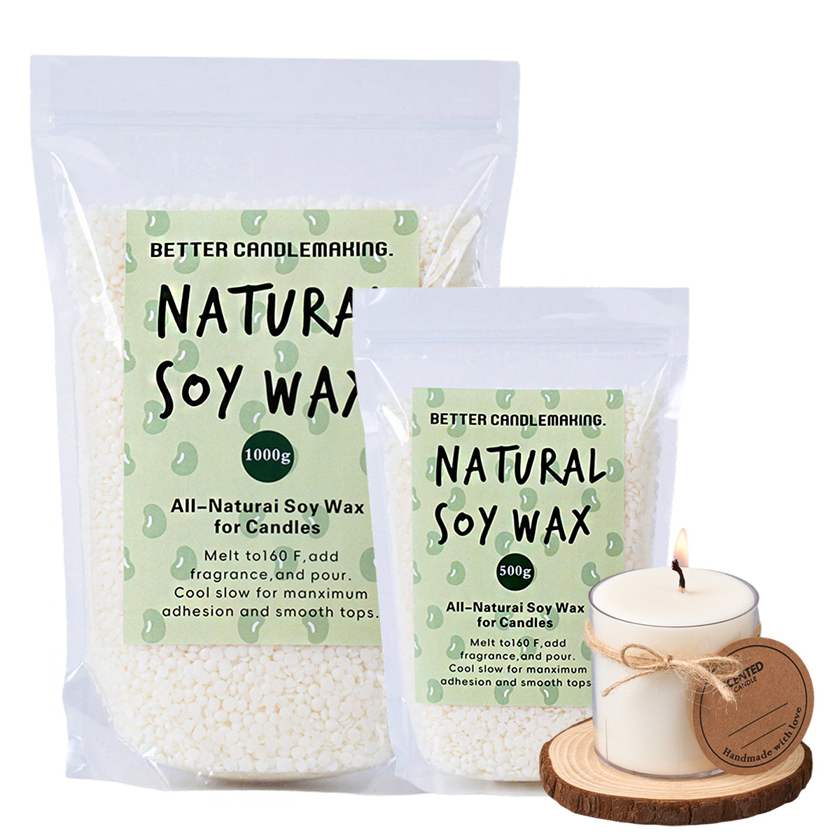 500g/1000g Natural Soy Wax DIY - Candle Making Soy Wax incelemesi ve fiyatı