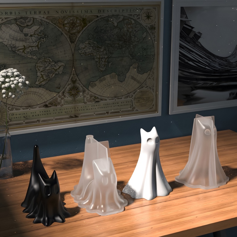 Ghost Cat Halloween Desktop Or - Candle Making Factory incelemesi ve fiyatı