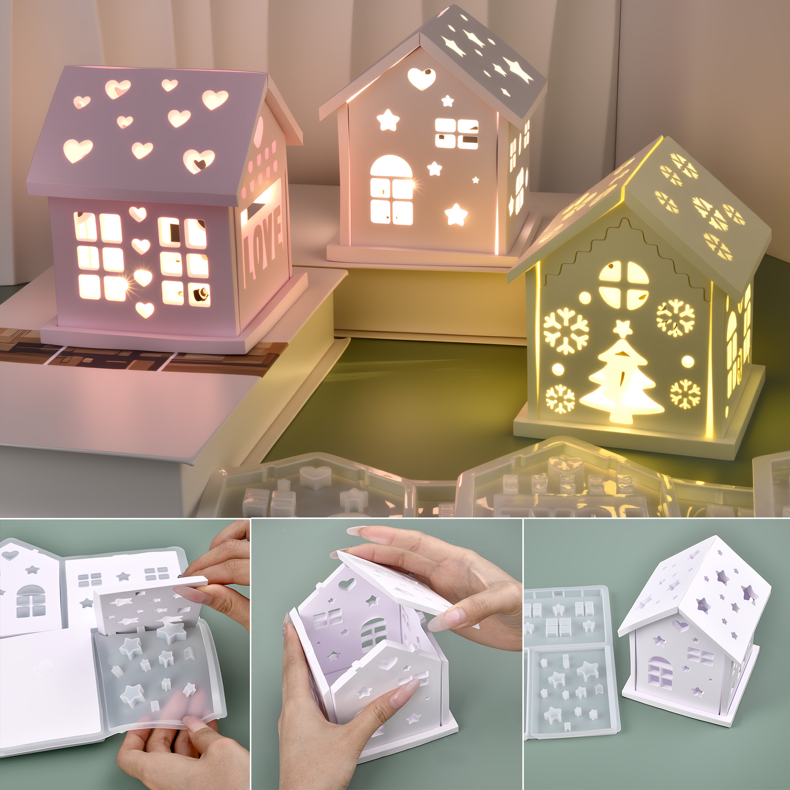 3D House Silicone Mold DIY Chr - Candle Making Factory incelemesi ve fiyatı