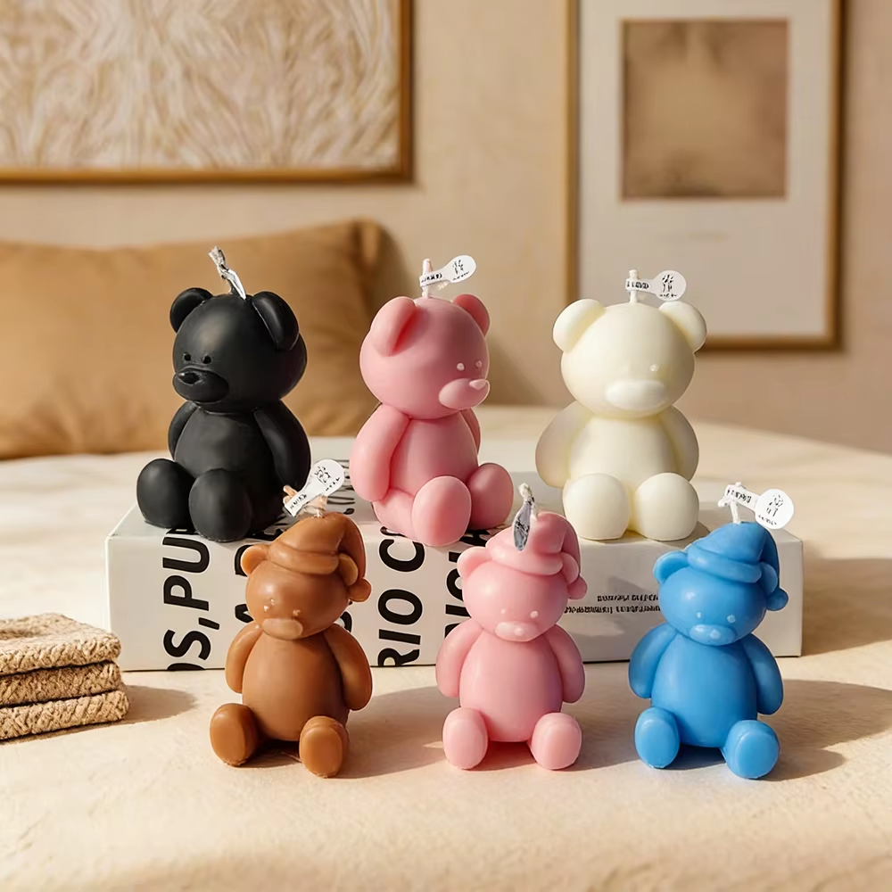 3D cute cartoon bear silicone  - Candle Making Diy Kit incelemesi ve fiyatı