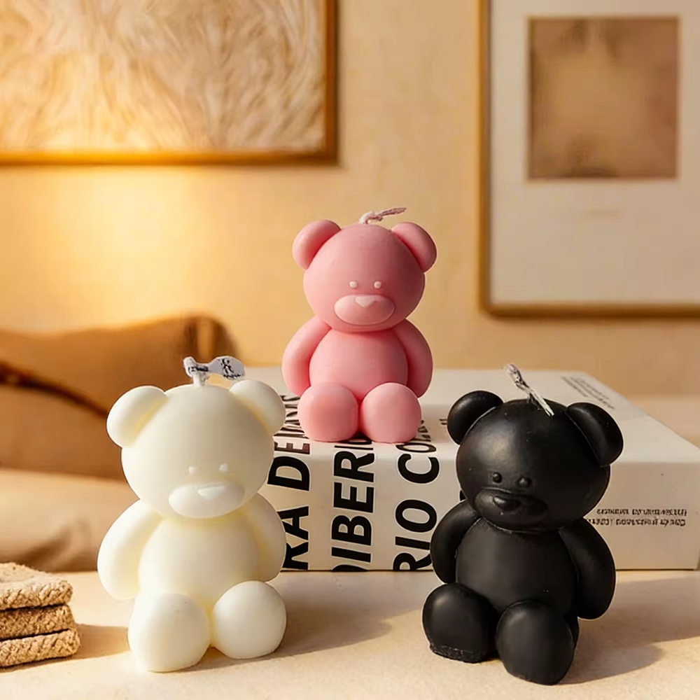 3D cute cartoon bear silicone  - Candle Making Diy Kit incelemesi ve fiyatı