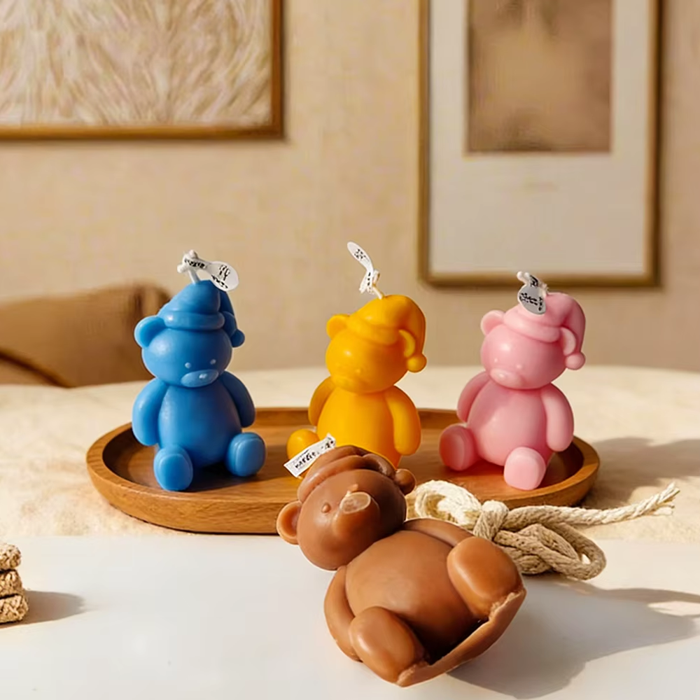 3D cute cartoon bear silicone  - Candle Making Diy Kit incelemesi ve fiyatı