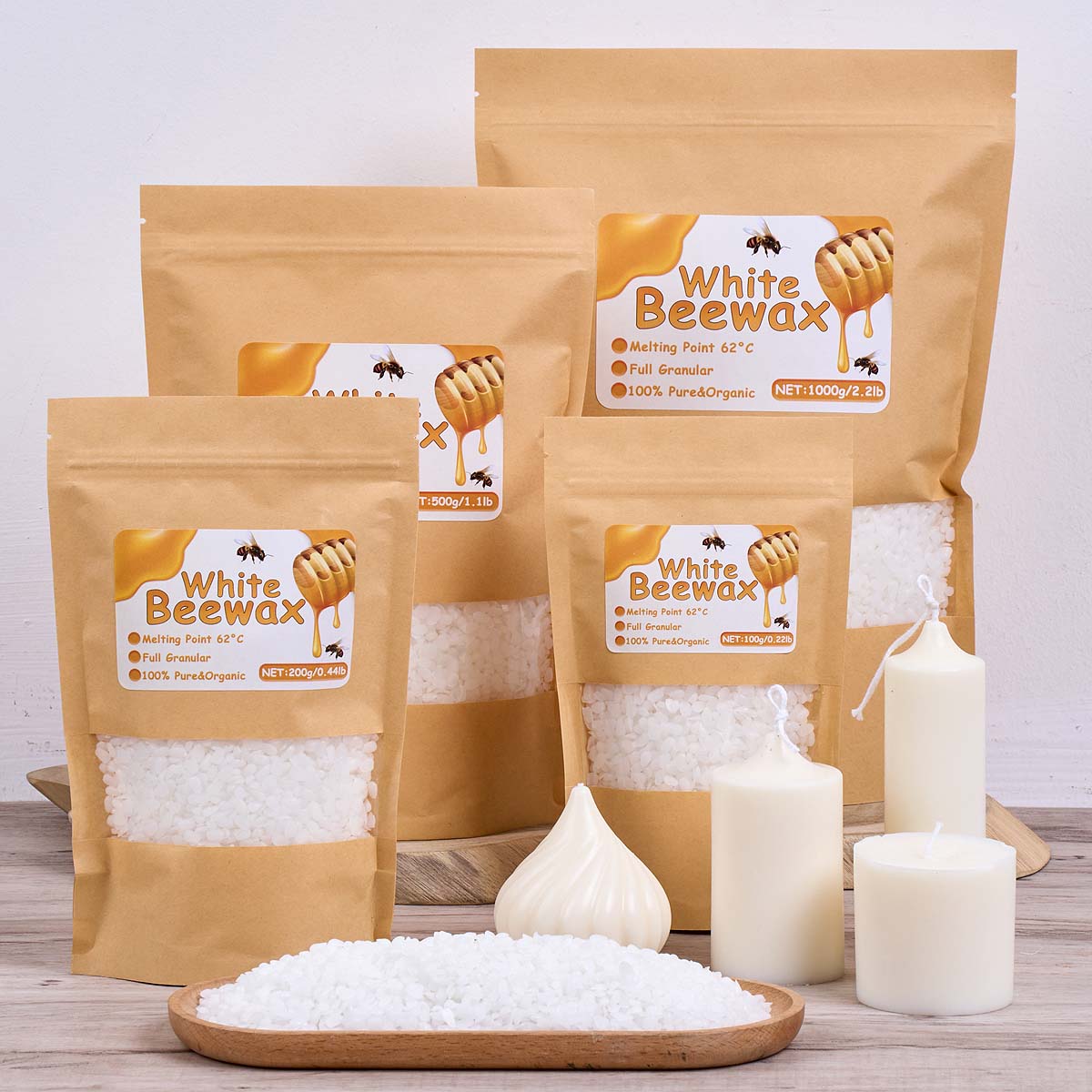 1000g White Beeswax DIY Candle - Candle Making Kit For Beginners incelemesi ve fiyatı