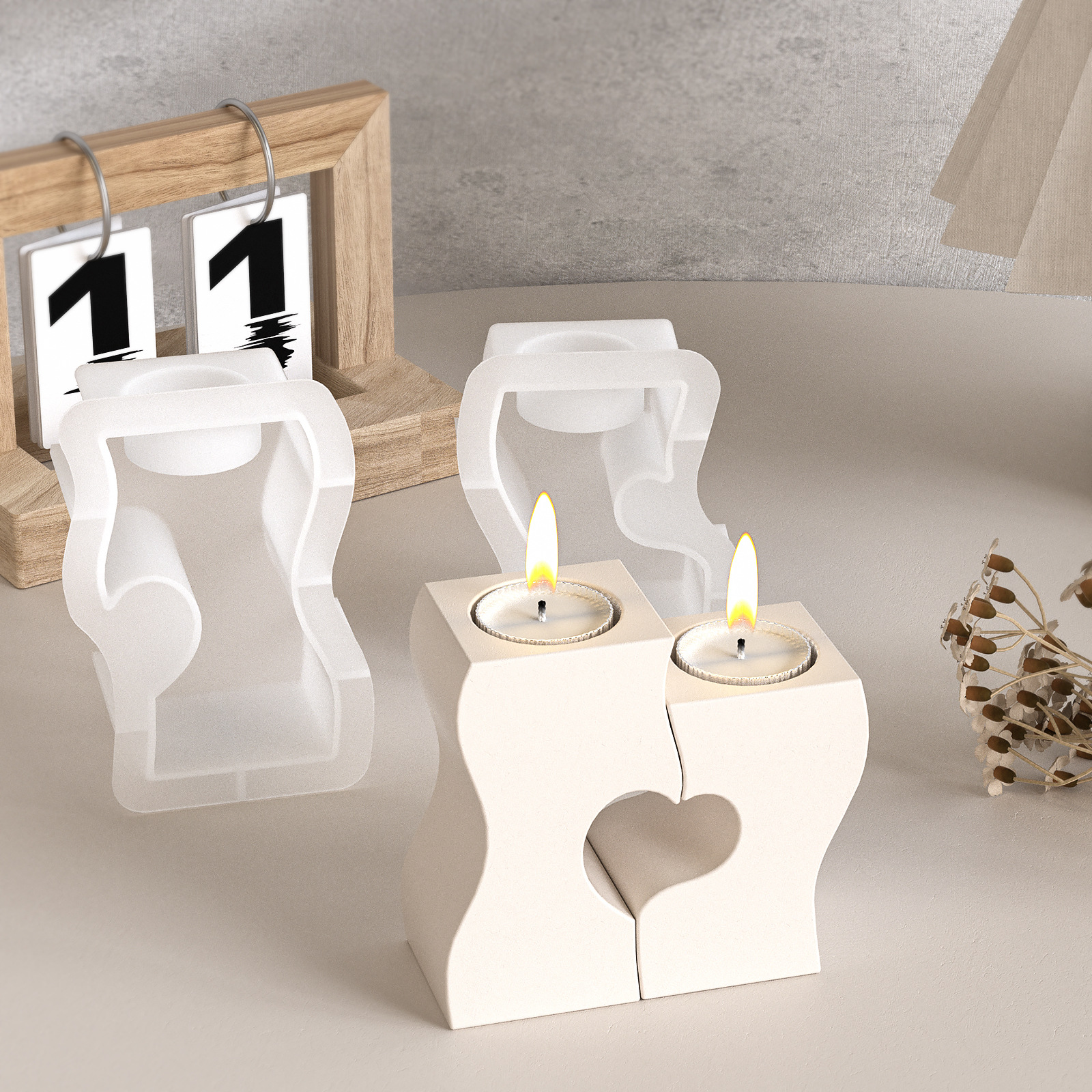 S Heart Candlestick Silicone M - Candle Making Factory incelemesi ve fiyatı