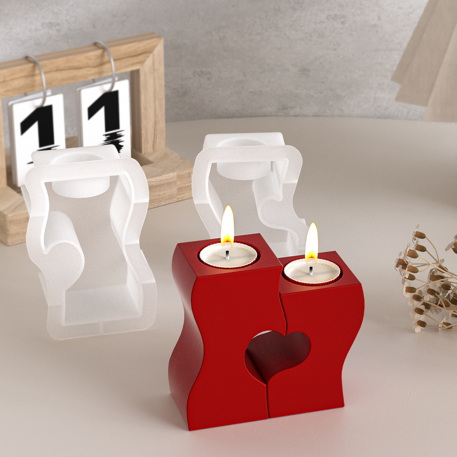 S Heart Candlestick Silicone M - Candle Making Factory incelemesi ve fiyatı
