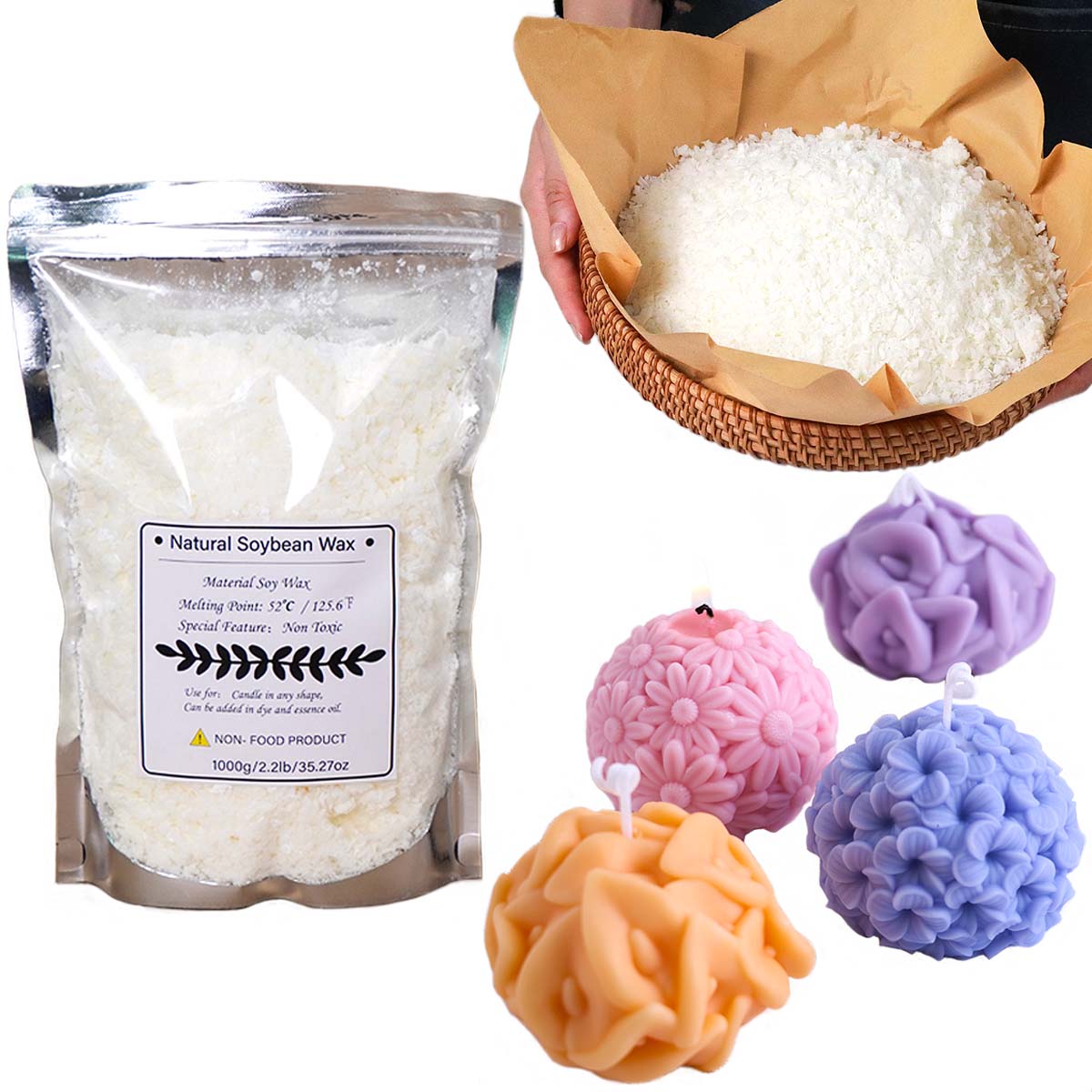 100/250/500/1000g Natural Soy  - Candle Making Soy Wax incelemesi ve fiyatı
