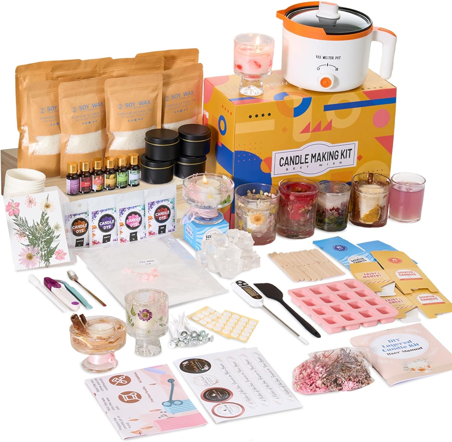 2-in-1 Soy & Jelly Wax DIY Can - Candle Making Kit For Beginners incelemesi ve fiyatı