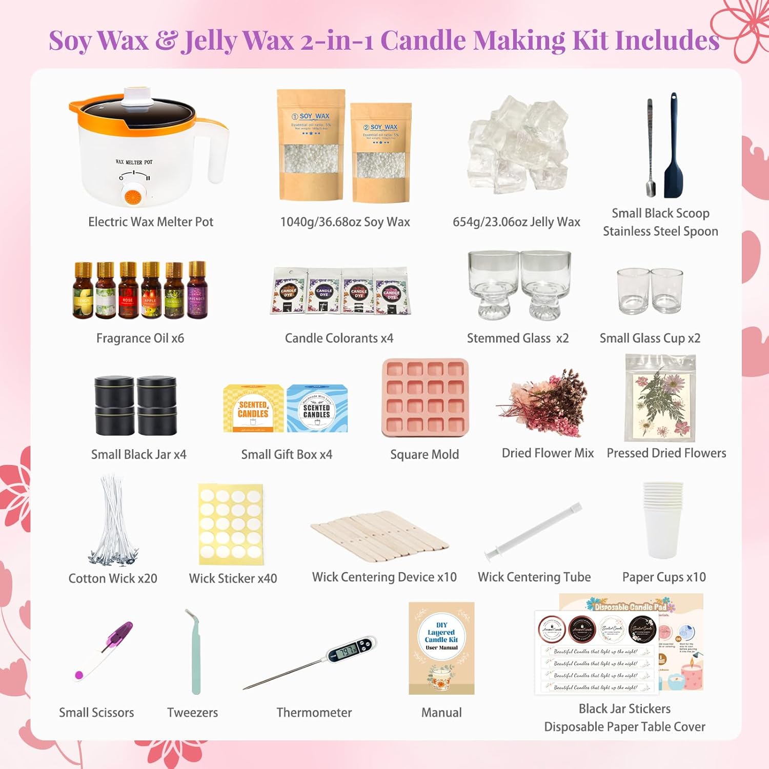 2-in-1 Soy & Jelly Wax DIY Can - Candle Making Kit For Beginners incelemesi ve fiyatı