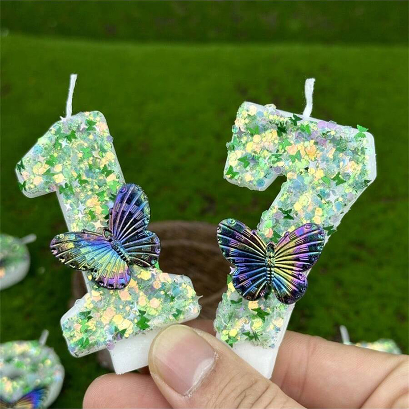 1Pc Green Sequins Number 0-9 B - Paraffin Candle Wax incelemesi ve fiyatı