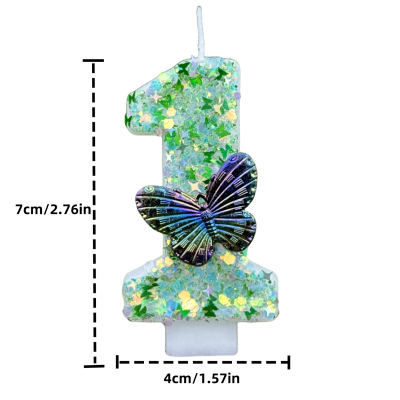 1Pc Green Sequins Number 0-9 B - Paraffin Candle Wax incelemesi ve fiyatı