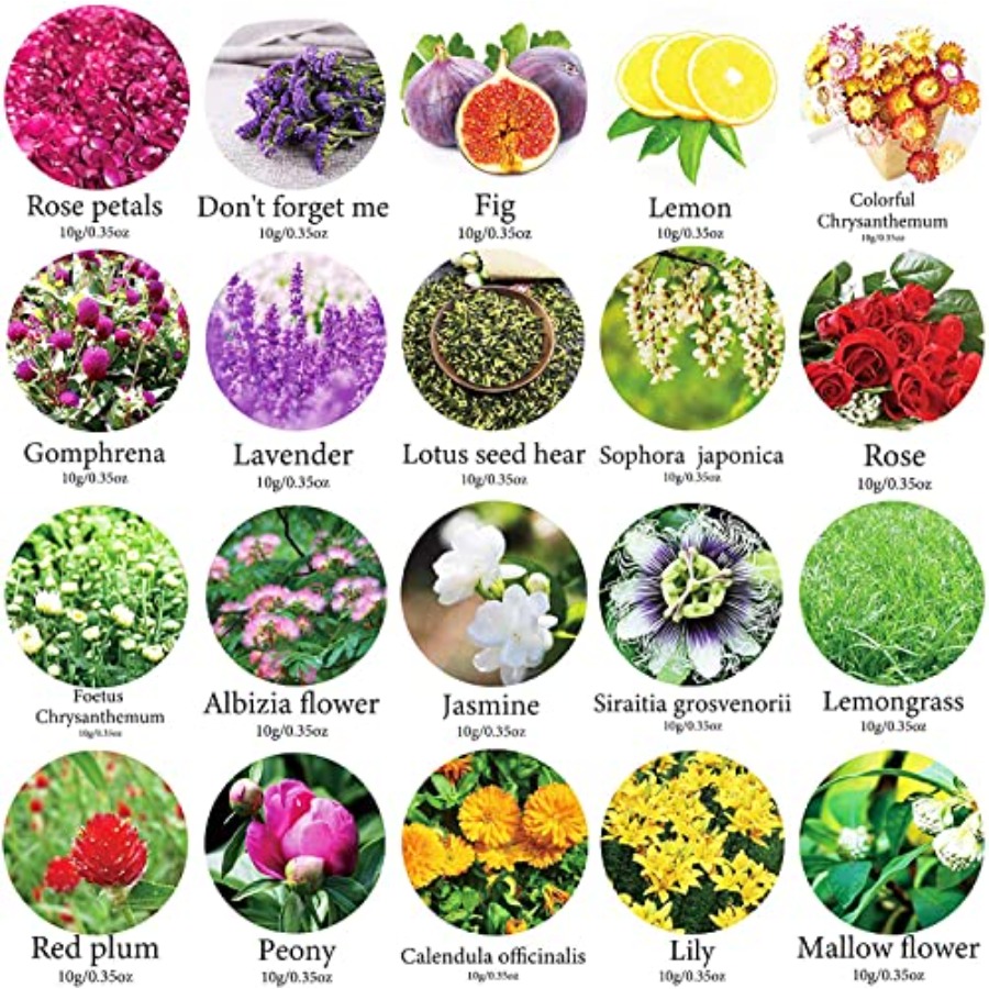 20 Bags Dried Flowers, 100% Na - Candle Making Diy Kit incelemesi ve fiyatı
